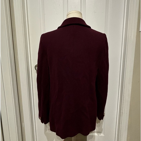 Luisa Spagnoli   3 Button Blazer  Pure Virgin Wool  / Size L / Maroon - Picture 7 of 13
